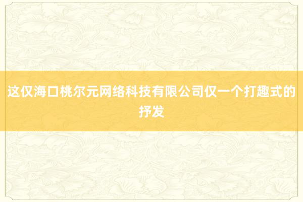 这仅海口桃尔元网络科技有限公司仅一个打趣式的抒发