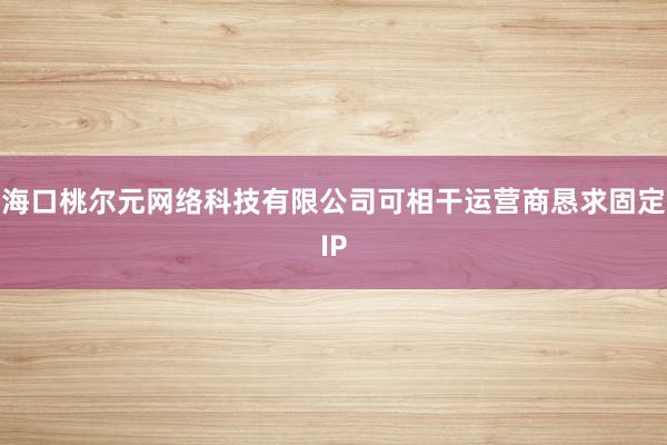 海口桃尔元网络科技有限公司可相干运营商恳求固定IP