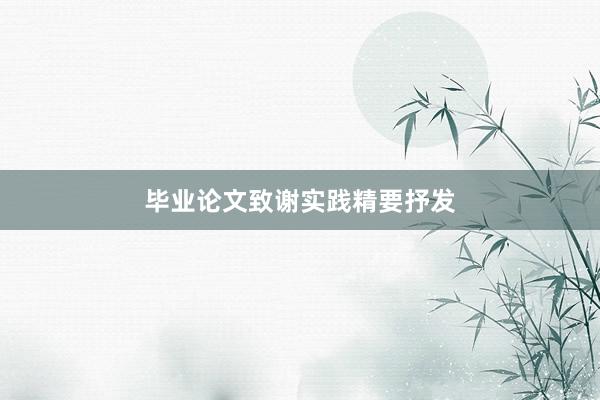 毕业论文致谢实践精要抒发